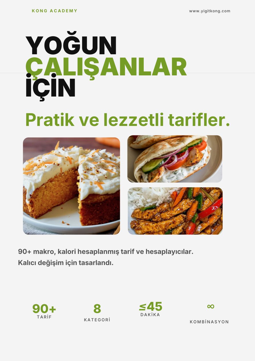 Kong Academy Yoğun Çalışanlar İçin Pratik ve Lezzetli Tarifler kitap kapağı
